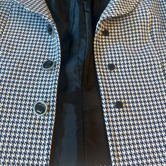Tahari ASL Black and White Houndstooth Blazer - Picture 3 of 9